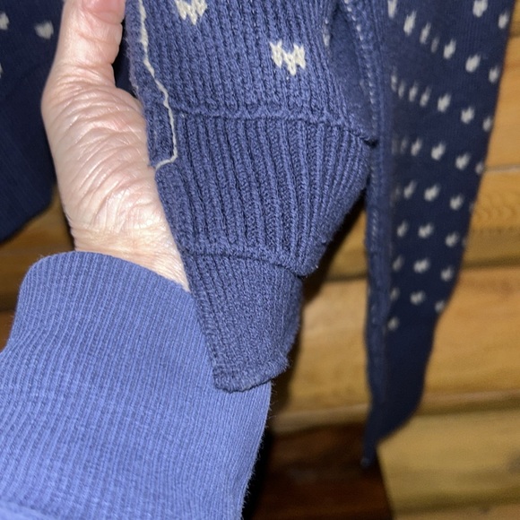 Free People NWT Easy Street Patterned Crop Size Large in Navy Combo - Picture 11 of 12